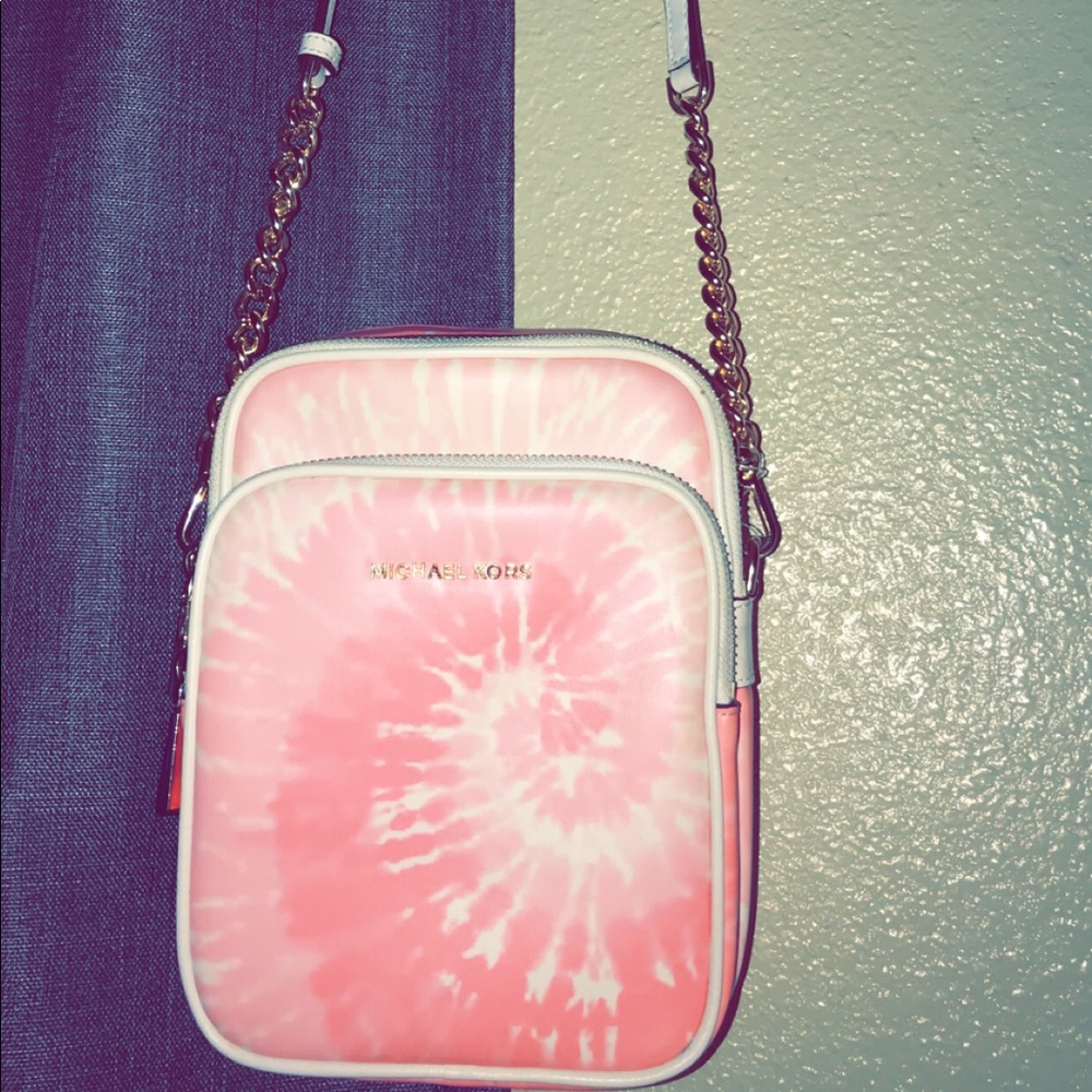 Michael kors pink tie dye cross body bagg